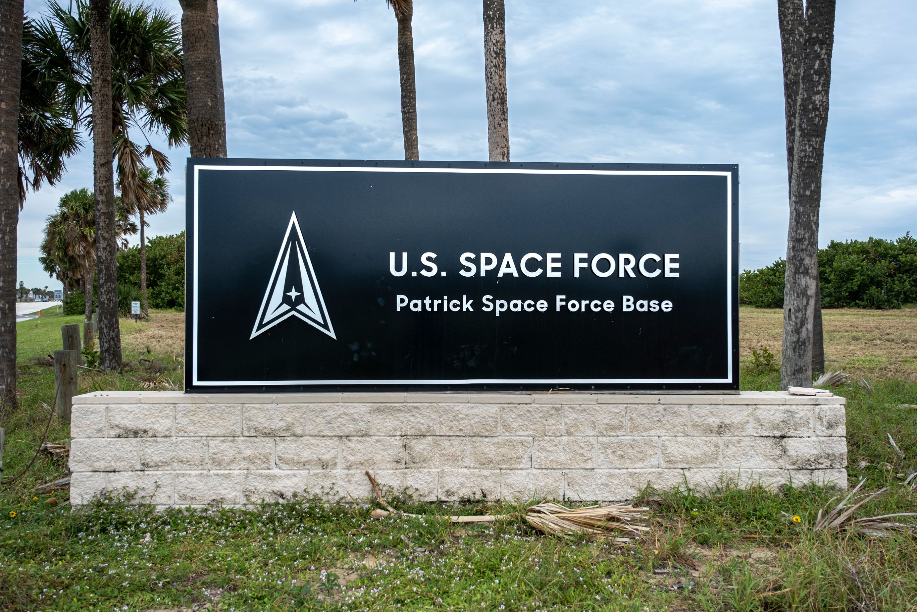 Brevard County, Florida, USA- October 19, 2022: U.S. Space Force sign for the Patrick Space Force Base