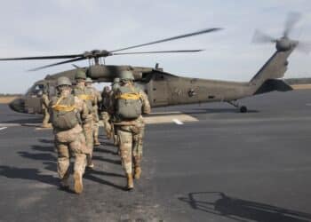 US marine corps soldiers participating in Ssangnyong landing operation exercise on March 31, 2014 in Pohang, South Korea.