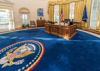 Little Rock, AR/USA - circa February 2016: Replica of White House's Oval Office in William J. Clinton Presidential Center and Library in Little Rock, Arkansas