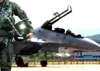 Pilot walking away from aircraft after a mission