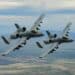 Two A-10 Thunderbolt IIs fly in formation over southern Arizona, April 29, 2019. The A-10s are assigned to the 355th Wing at Davis-Monthan Air Force, Arizona, which is home to a variety of combat-ready Airmen and assets. (U.S. Air Force photo by Staff Sgt. Betty R. Chevalier)