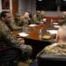 U.S. Marine Gen. Eric M. Smith, the Assistant Commandant of the Marine Corps, speaks with Marines from Marine Corps Recruiting Station Montgomery and Weapons Company, 3rd Battalion 23rd Marines at Maxwell Air Force Base in Montgomery, Alabama, Feb. 10, 2023. The purpose of this visit was to communicate with the Marines to address questions and concerns about improving the force. (U.S. Marine Corps photo by Sgt. Shannon Doherty)
