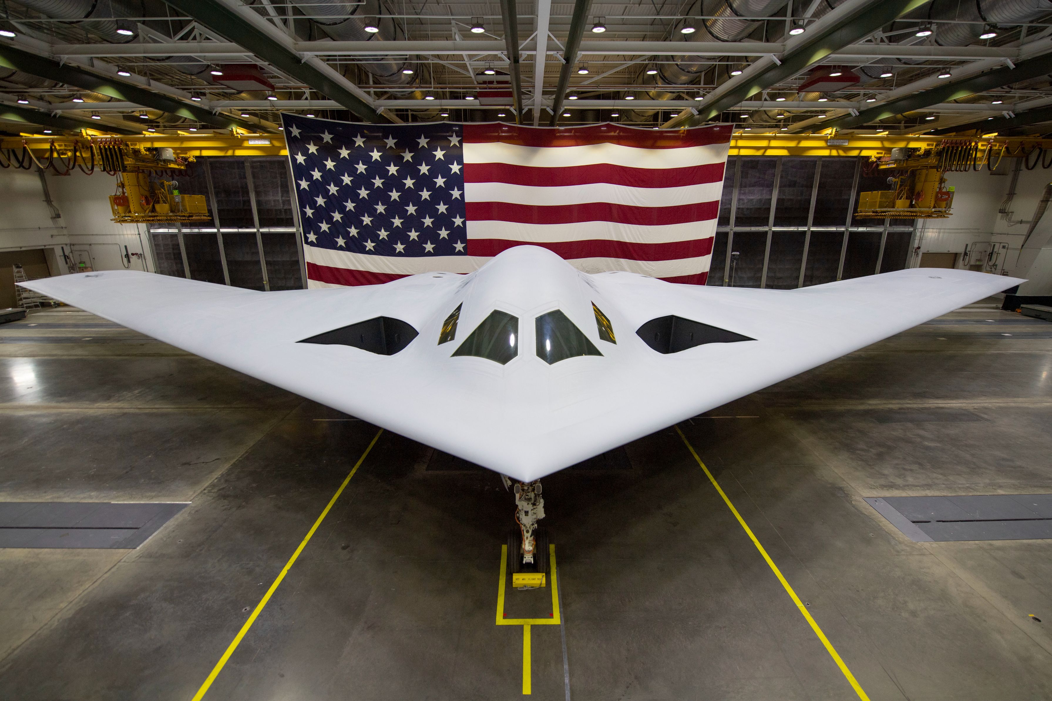 The B-21 Raider was unveiled to the public at a ceremony Dec. 2, 2022 in Palmdale, Calif. The B-21 will provide survivable, long-range, penetrating strike capabilities to deter aggression and strategic attacks against the United States, allies, and partners. (U.S. Air Force photo)
