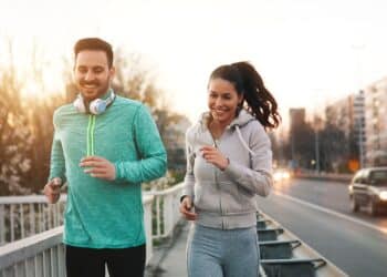 Friends fitness training together outdoors living active healthy