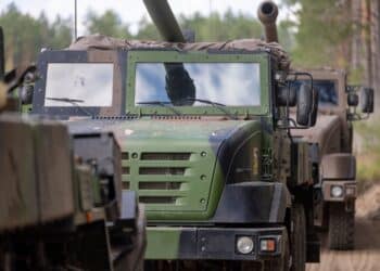 KetrzynPoland June 23, 2019 French Army CAESAR Mk1 155mm SPH (self-propelled howitzer systems) for the French Army.