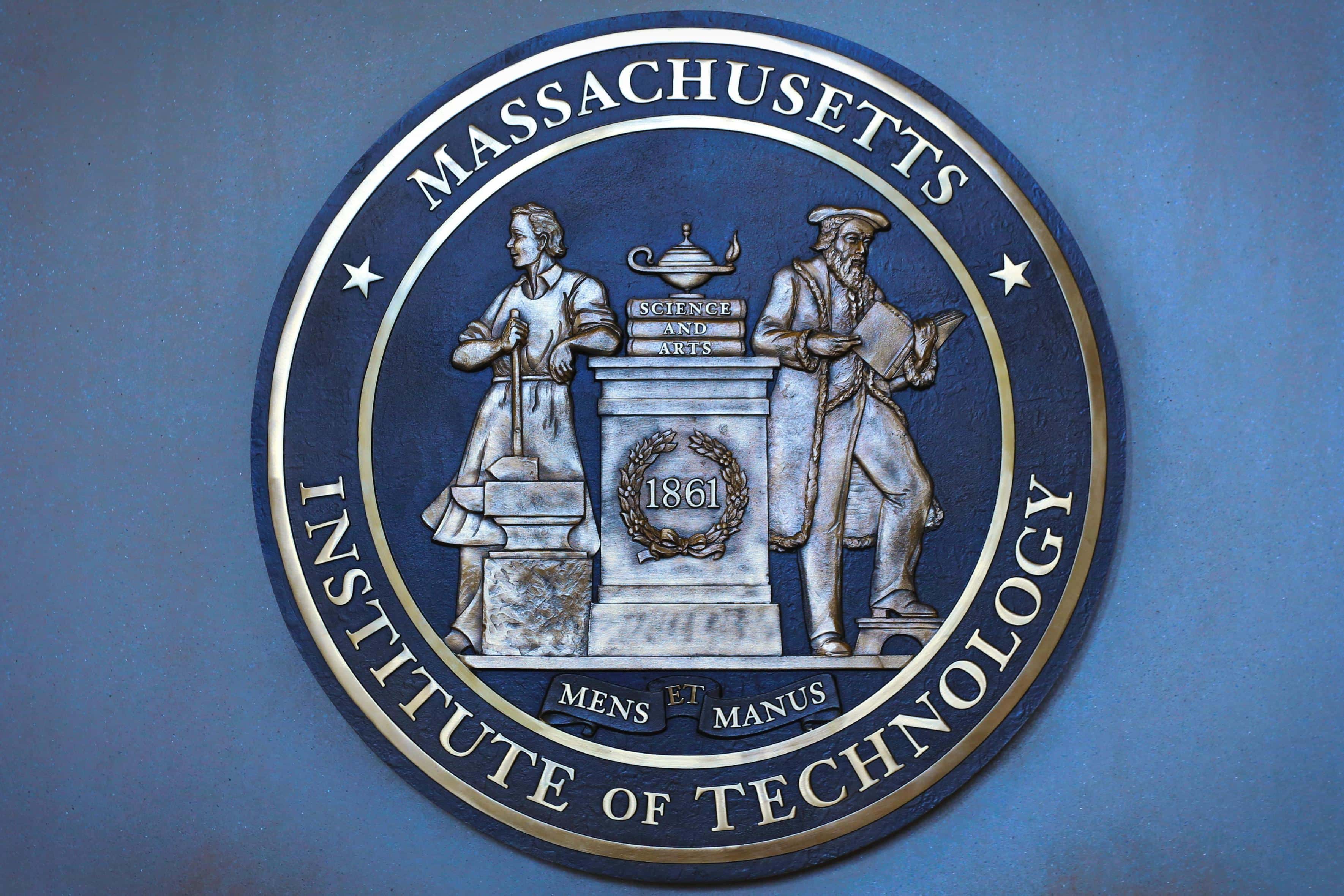 Boston, USA - August 24, 2015: the logog of the The MIT, Massachusetts Institute of Technology is a prestigious American private research university
