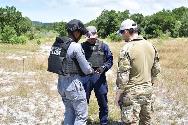 A U.S. Navy Explosive Ordnance Disposal (EOD) team integrated with Maritime Training Activity (MTA) Malaysia to conduct joint training on counter-improvised explosive device