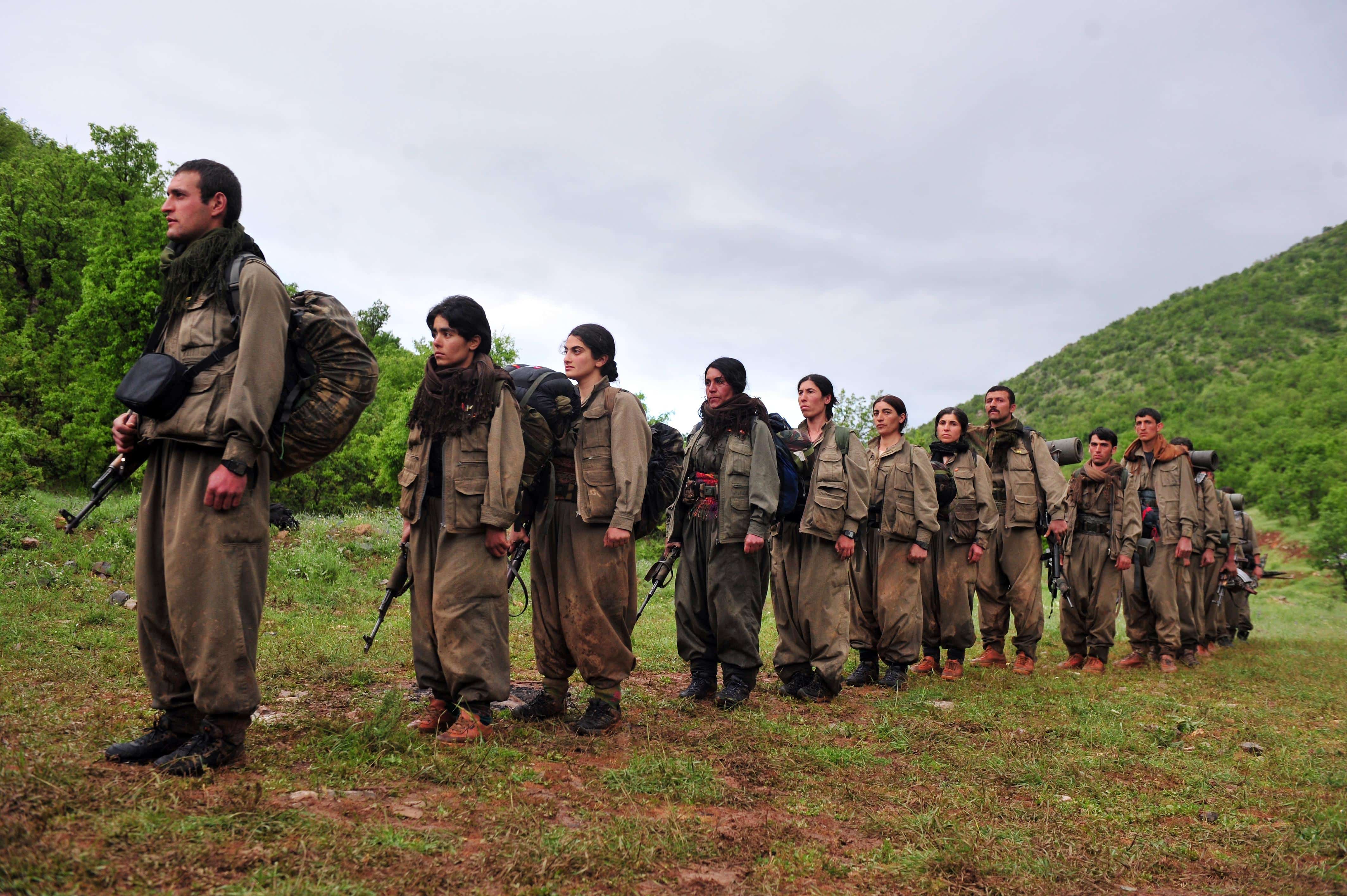 KURDISTAN, IRAQ - MAY 14: PKK (The Kurdistan Workers Party) militants crossed the border to the Iraqi soils. on May 14, 2013 in Kurdistan, Iraq.