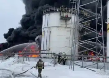 Ukraine Launches Drone Attack on Russian Oil Depot, Causing Massive Blaze