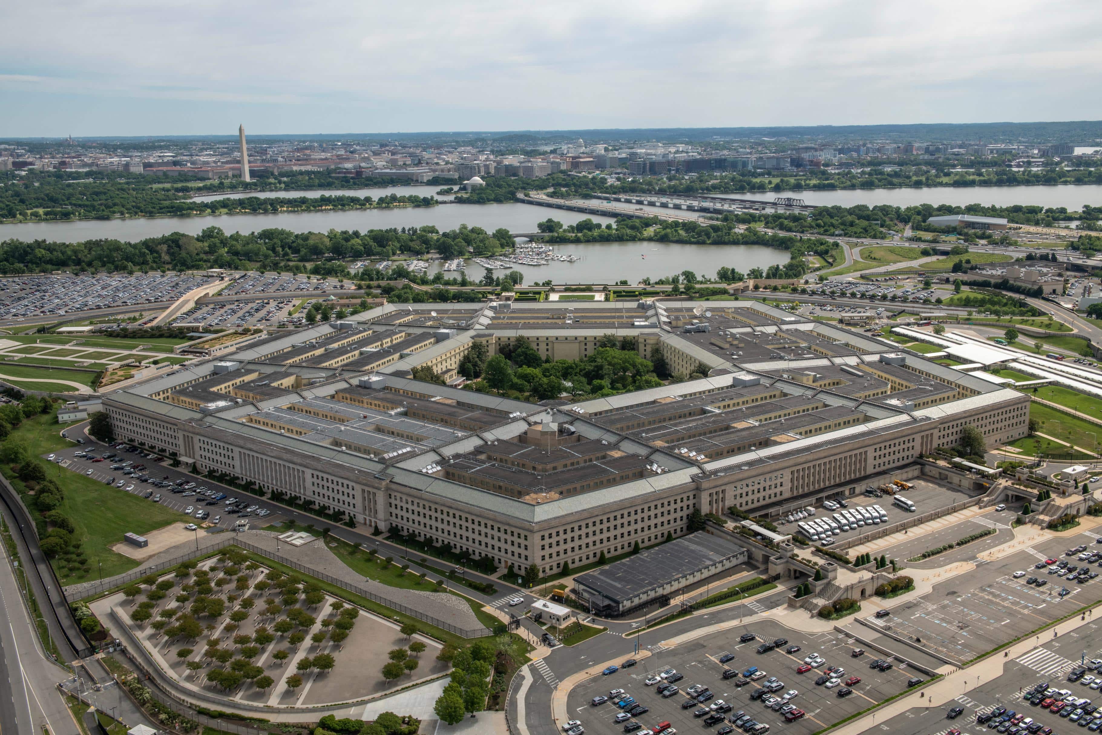 An aerial view of the Pentagon, Washington, D.C., May 11, 2021. (DOD photo by U.S. Air Force Staff Sgt. Brittany A. Chase)