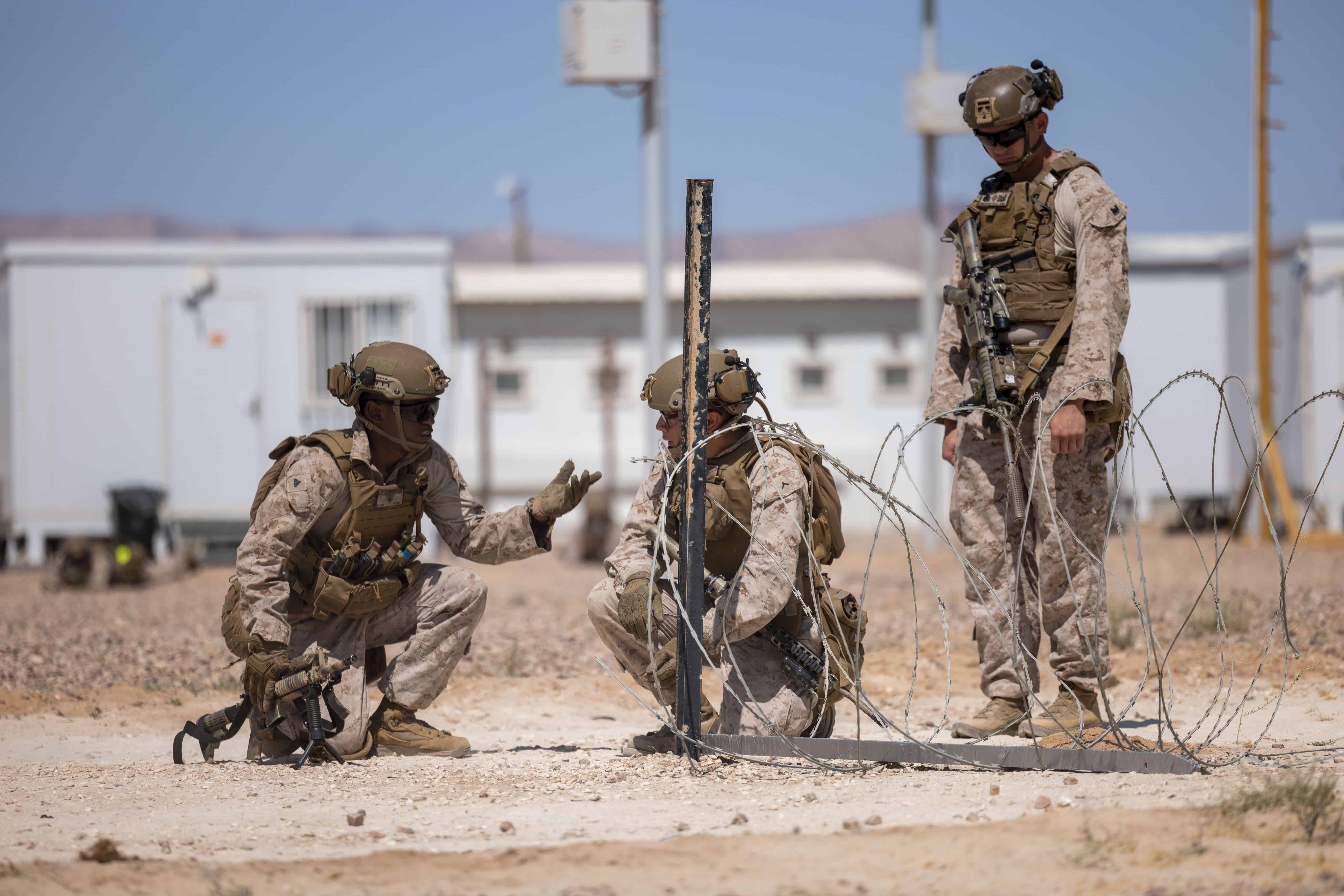 U.S. Marine Corps coordinate with each other