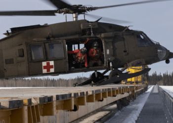 Alaska Army Lands Black Hawk on Railroad Car During Special Operations Exercise