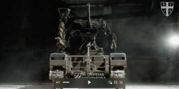 Ukrainian Ground Drone Ambushes Russian Armored Vehicle