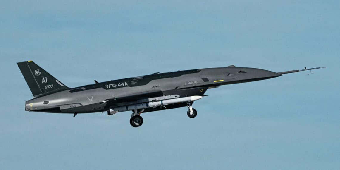 U.S. Air Force Releases First Image of YFQ-44A Fury Armed with AIM-120 Missile