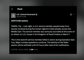 U.S. Service Member Dies After Iranian Strikes in Saudi Arabia